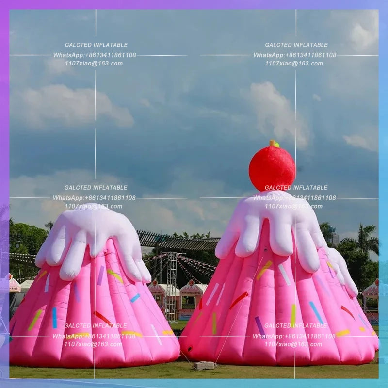 ice cream cake cute pink volcano Inflatable cartoon air mold lychee fruit custom outdoor mall