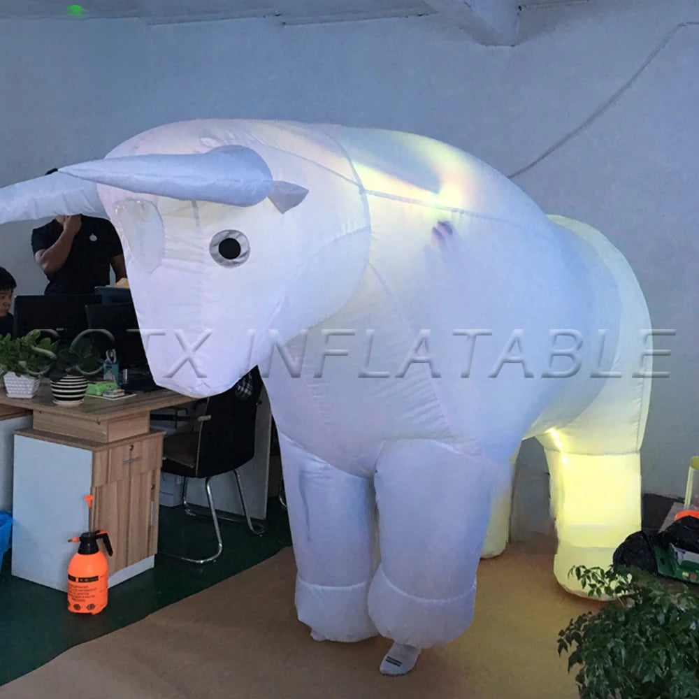 For Bullfighting Game Spain Style Movable Adult Black Inflatable Bull Costume Large Inflatable Cow Cartoon Costume
