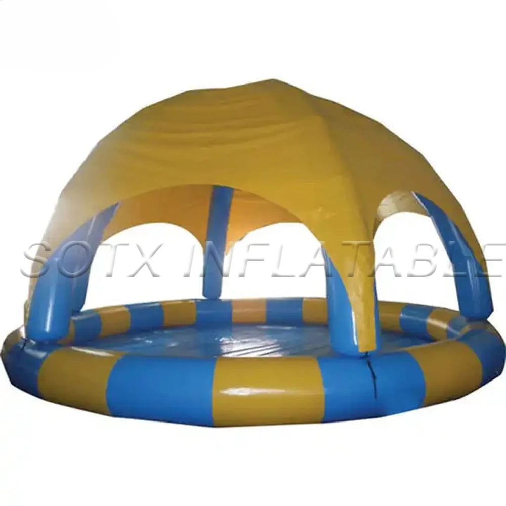 Kids Water Balls Game 2024 Indoor Outdoor Circular Inflatable Swimming Pool With Dome Tent Cover For