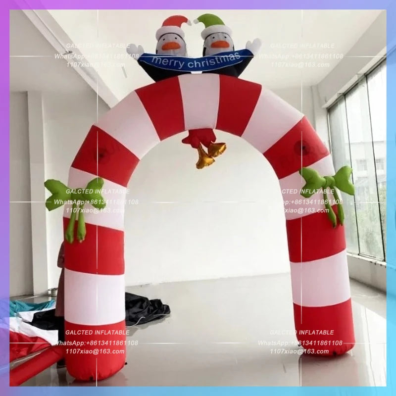 archway home mall courtyard Red color inflatable arch christmas penguin doll  new year decoration christams party