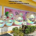 Party DecorationIridescent Silver Inflatable Mirror Ball Set Reusable Mirror Sphere Rainbow Big Shinny Bubble Balloons Hanging