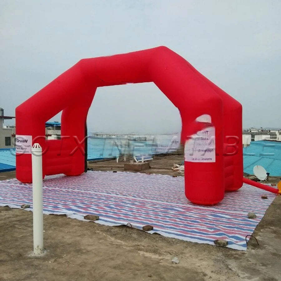 by Free Charge Free Standing Red Advertising Inflatable Arch for Sports Event with Customized Logo