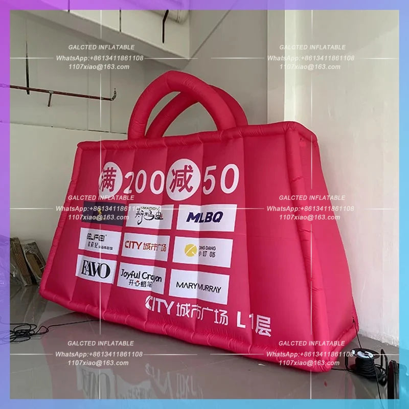 custom logo city landmark shopping mall Giant inflatable tote bag bag air mold activity warm-up activity decoration