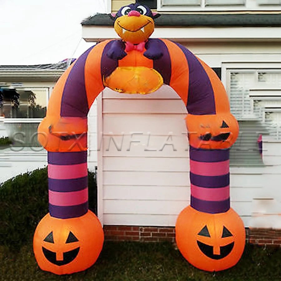 Entering Door On Sale Reuse For Years Peculiar Halloween Funny Party Decorations Inflatable Pumpkin Multiple Stacks Archway