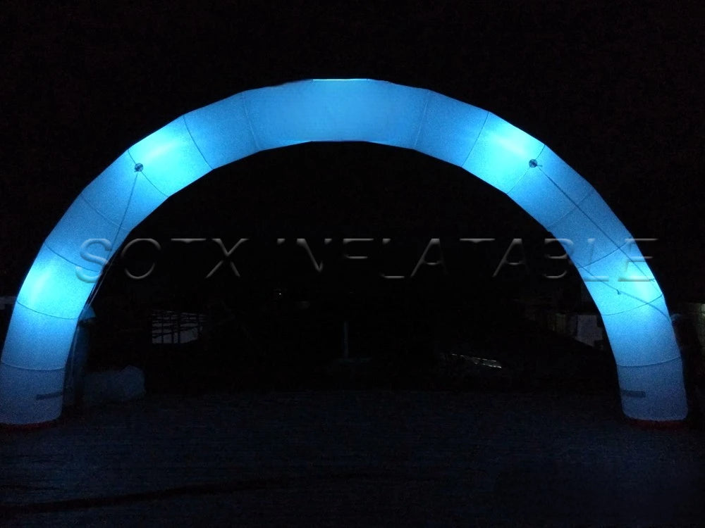 lightingfor night run LED color changing tube curved inflatable start finish line archway with
