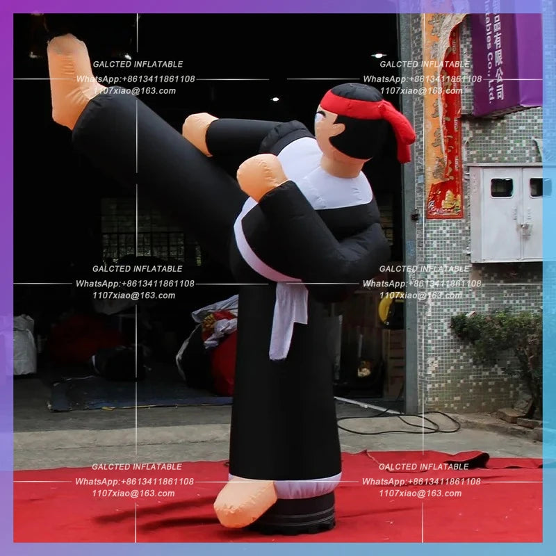 Inflatable Taekwondo Sports Character Blow Inflatable Toys 3m High  Up Kung Fu Academy Boy For Advertising Decoration Toy-BG-C00