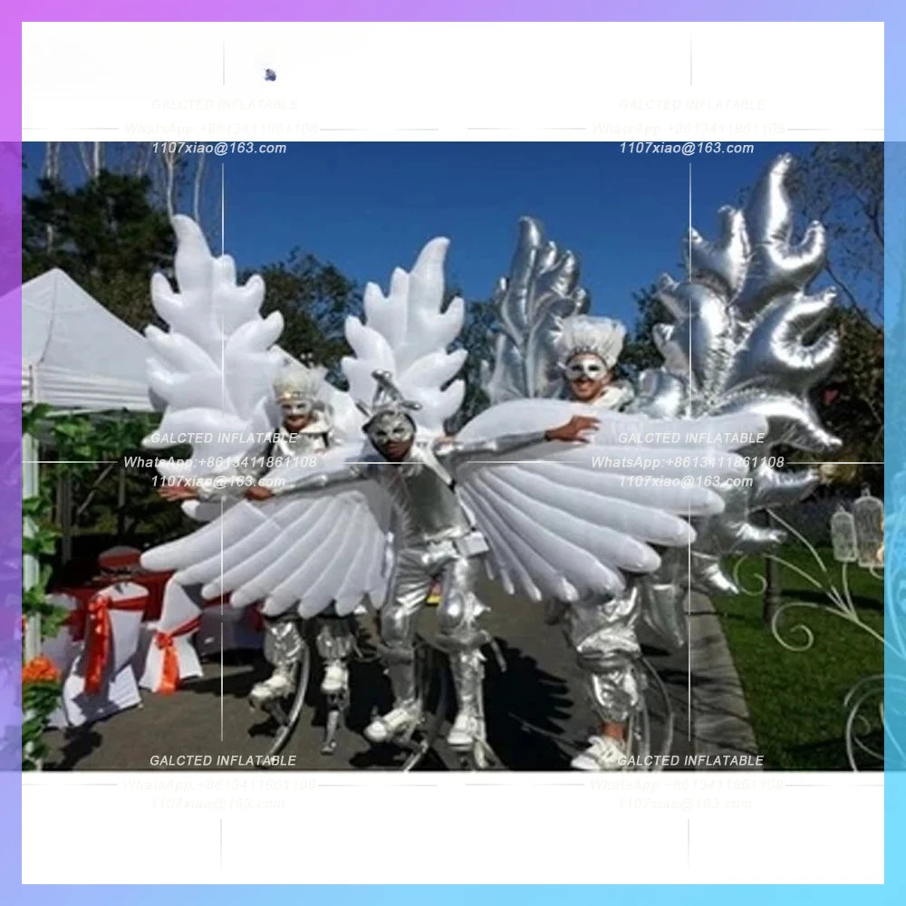 Inflatable Wing Costume 2pcs Colorful  With Led Lights Wonderful Adults Performance Costume For Night Party Entertainment Dance