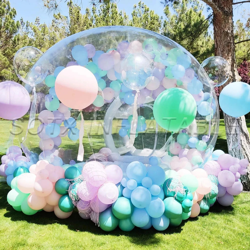 For Birthday Party 2024 Hot Sale Clear Dome Inflatable Bubble Tent With Balloon Outdoor Air Glamping Transparent Bubble House