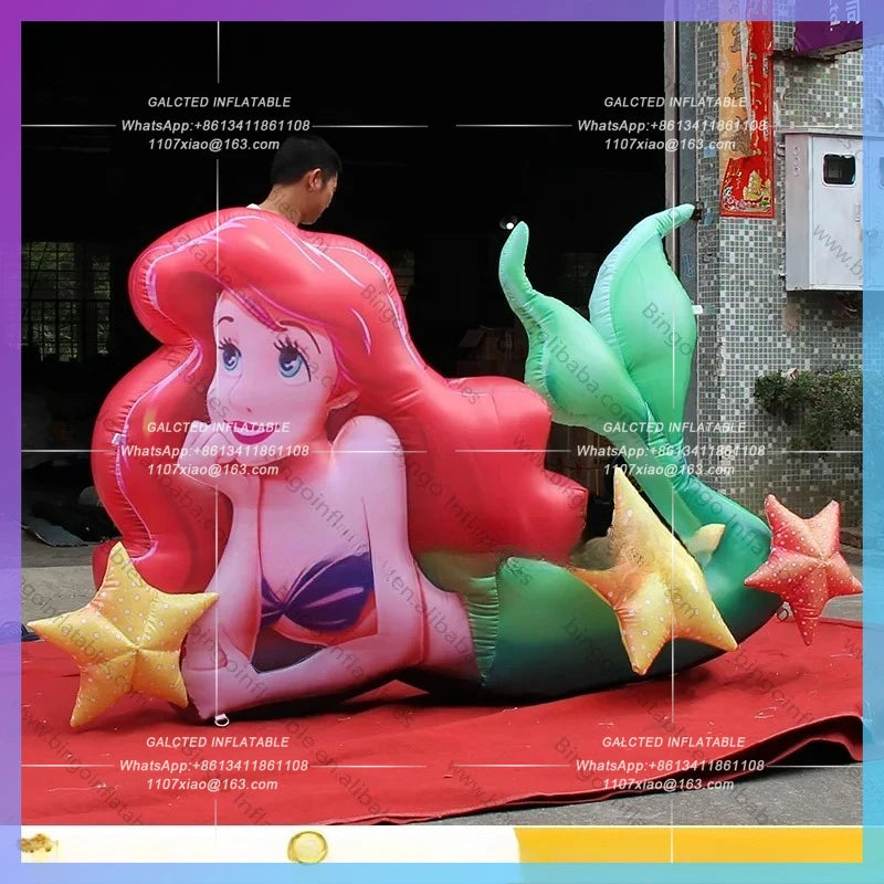 Inflatable Mermaid Cartoon Character Hot Sale Inflatable Mermaid Balloon Giant  for Ocean Theme Decor Party Outdoor toy