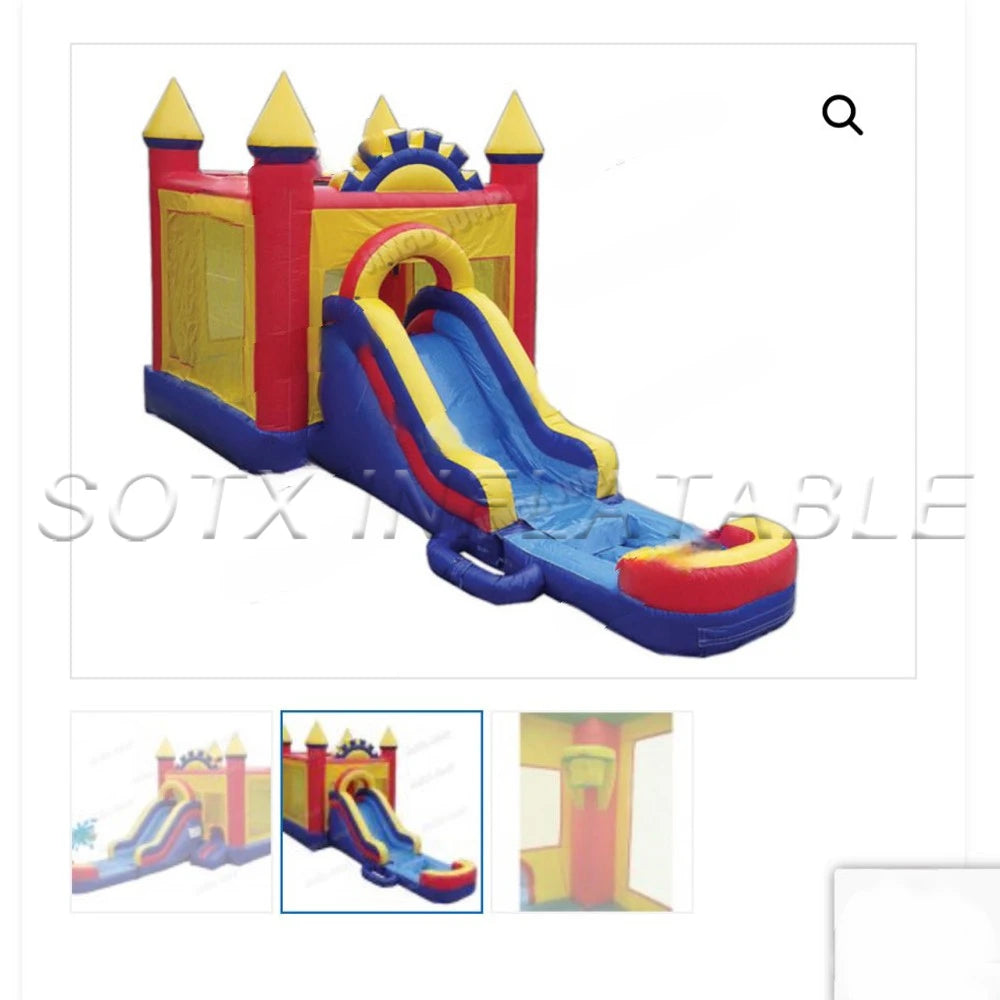 Jumper For Parks Backy Durable Commercial Grade White Inflatable Bouncy Castle With Water Slides Combo Moon Bounce House Outdoor