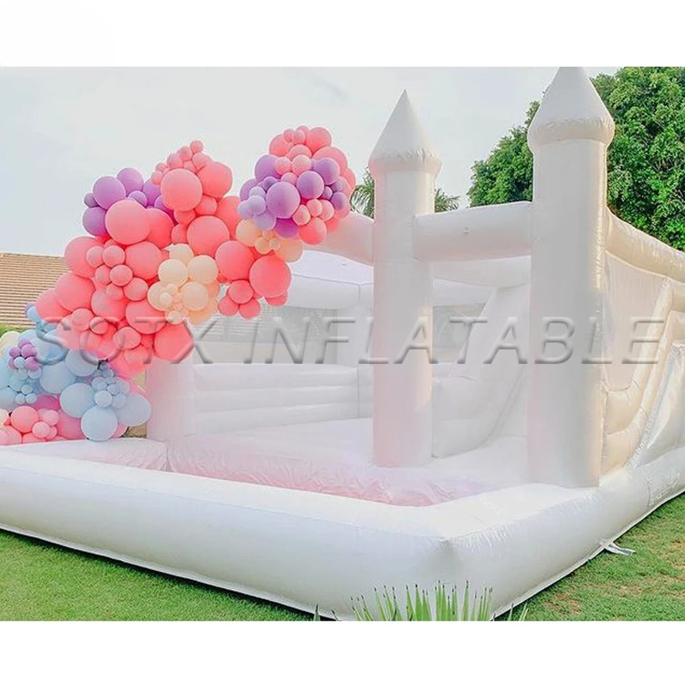 Ball Pit Pool Bouncy Castle For Party Good Selling Commercial Wedding White Bounce House Inflatable Bouncer With Slide And
