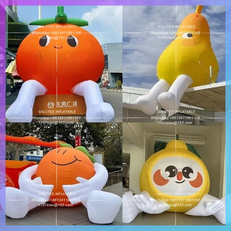 pear air blow fruit for advertising Giant cartoon orange lemon persimmon exhibition decoration