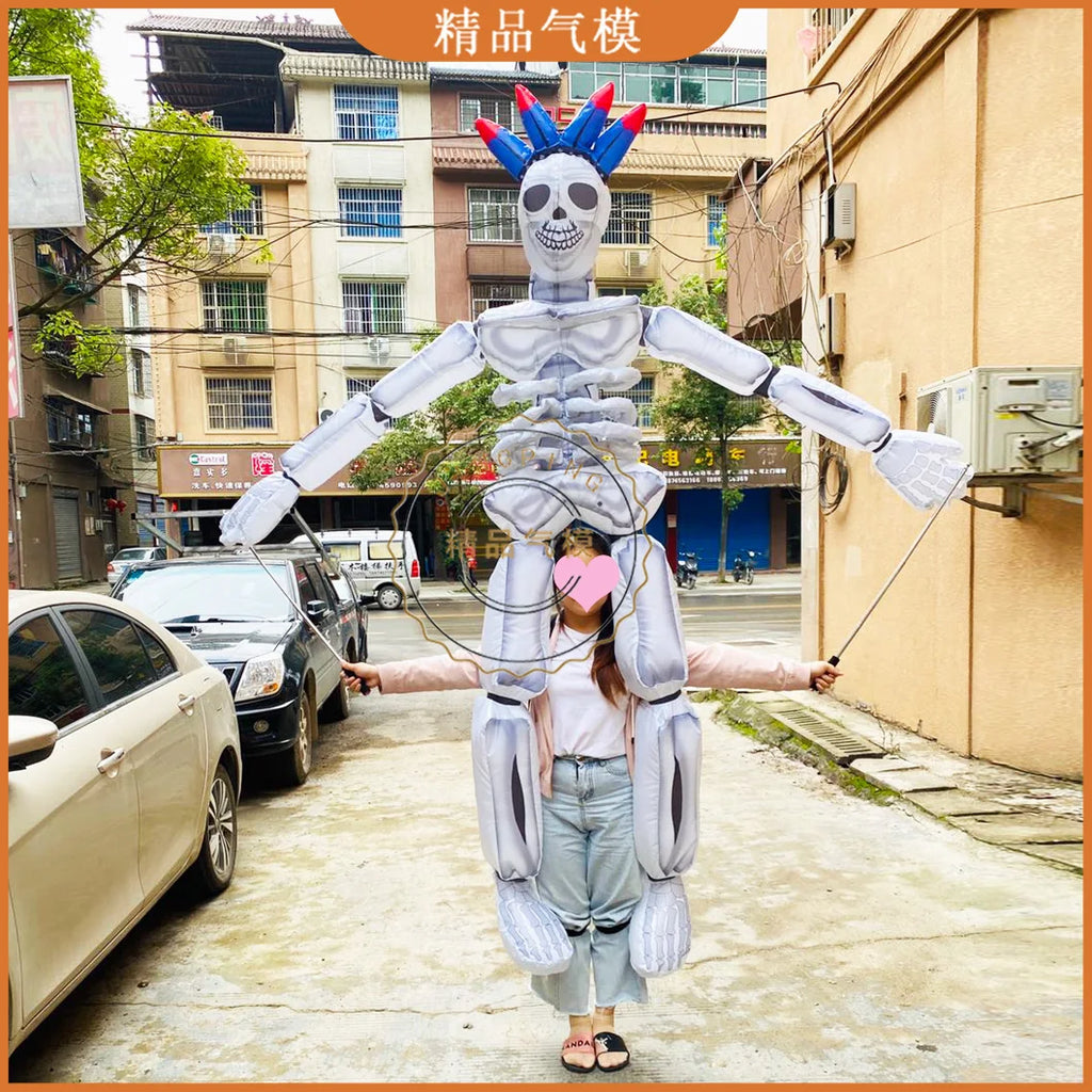 Inflatable Walking Skeleton Clown - Customizable Prop for Halloween, Events, and Theme Parks