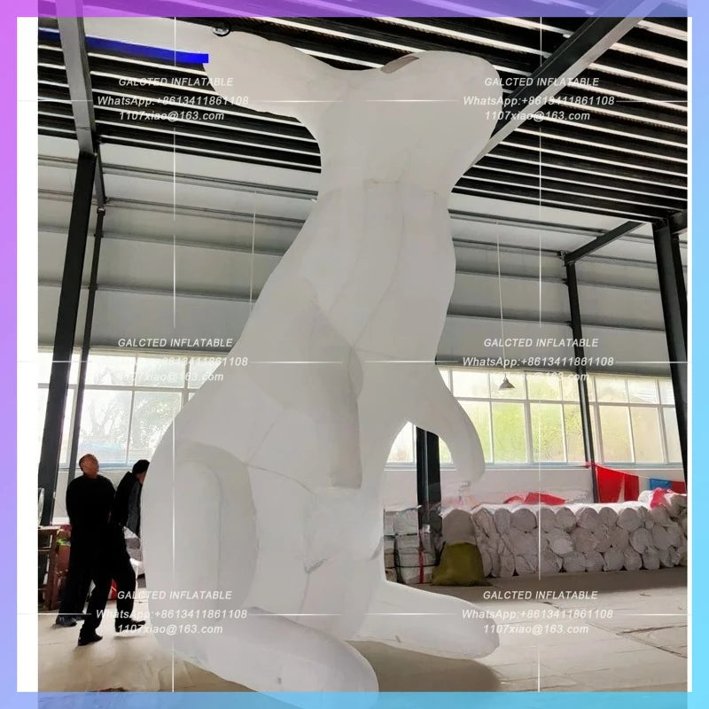 inflatable rabbit balloon,Night displayed giant white inflatable rabbit with LED,inflatable bunny rabbit for Easter decoration