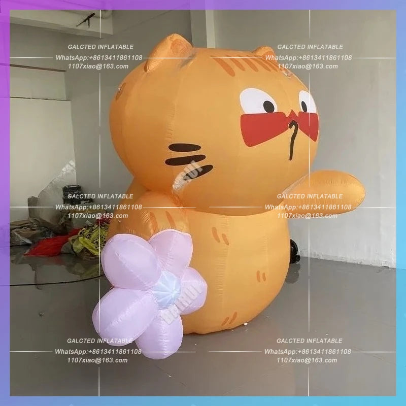 take flower cat cute festival bar Inflatable cartoon orange cat model stage concert lighting advertising props