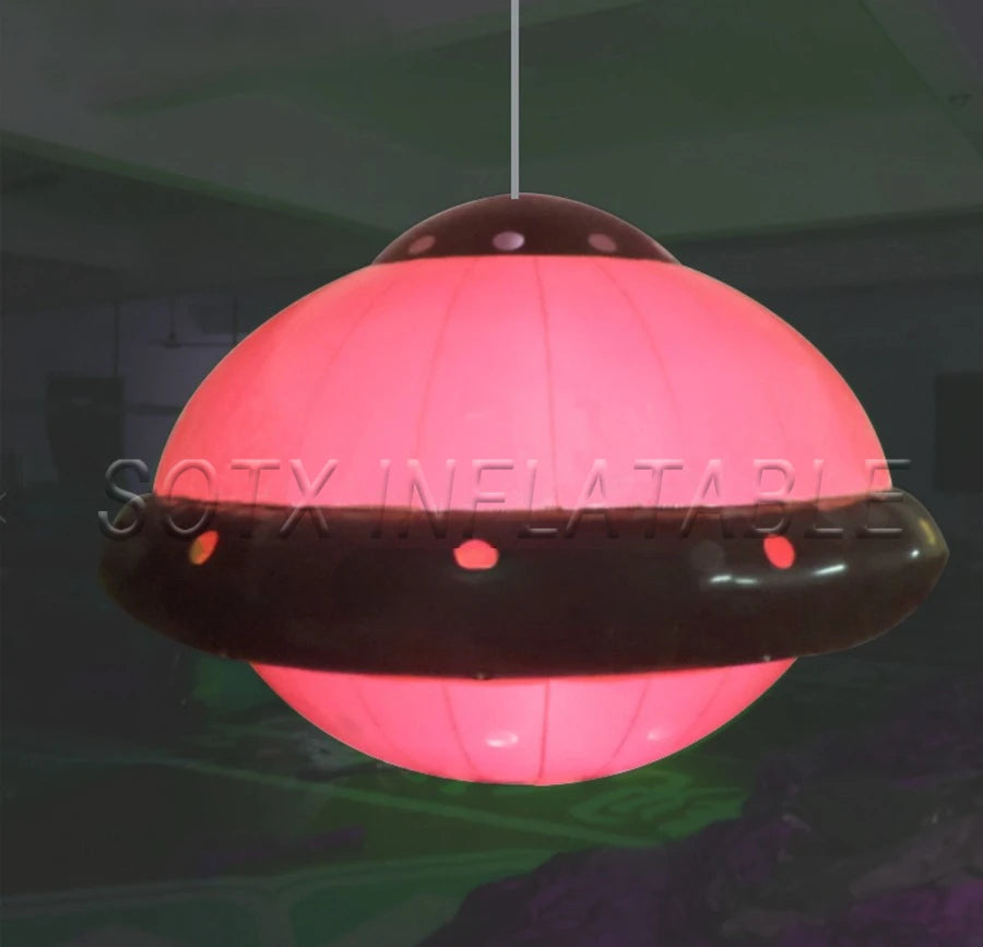 Event Library Decoration Brand New Portable Lighting Inflatable UFO Replica With Led Lights For School