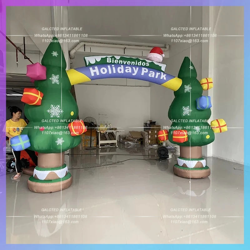 Christmas decoration theme activities Inflatable Christmas Tree Arch model park bar atmosphere can be illuminated decoration