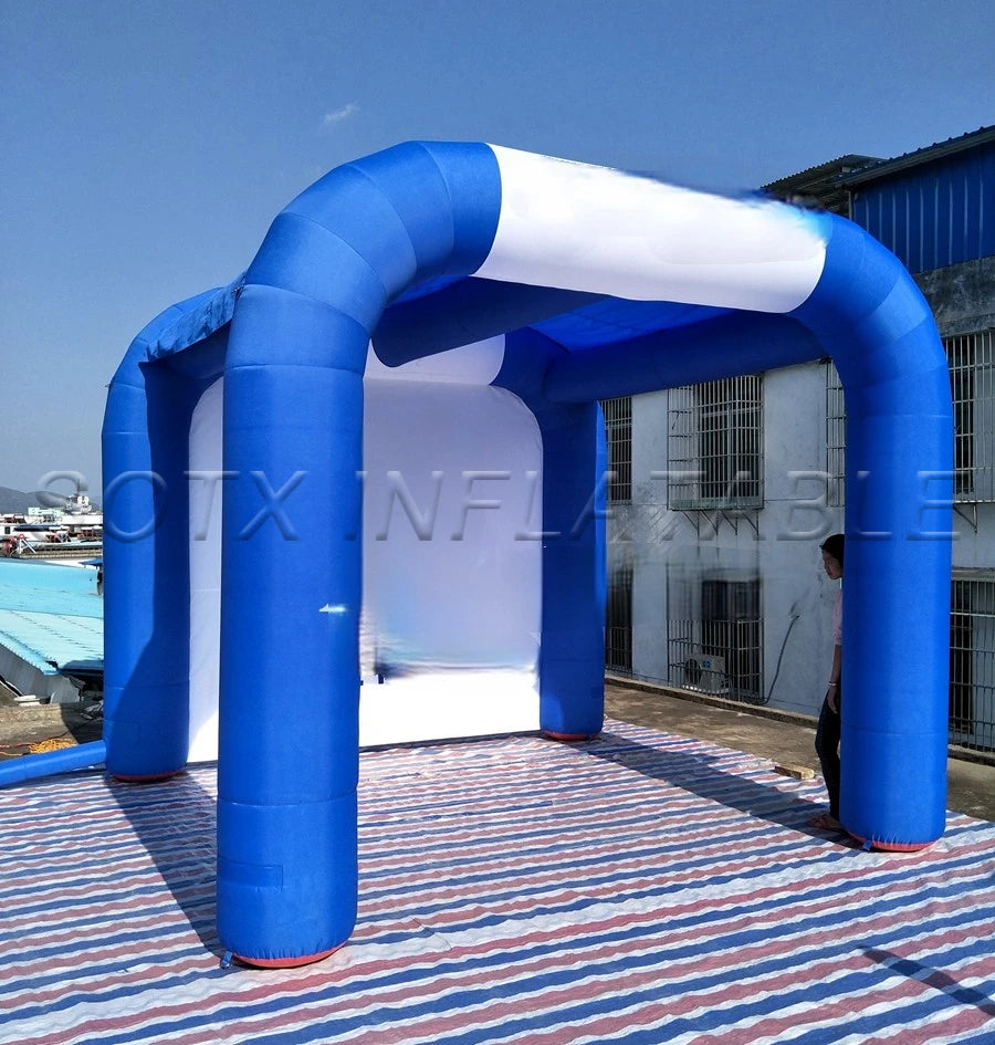 Advertising In Norway Custom Cool Royal Blue Inflatable Awning Tent With Logo For