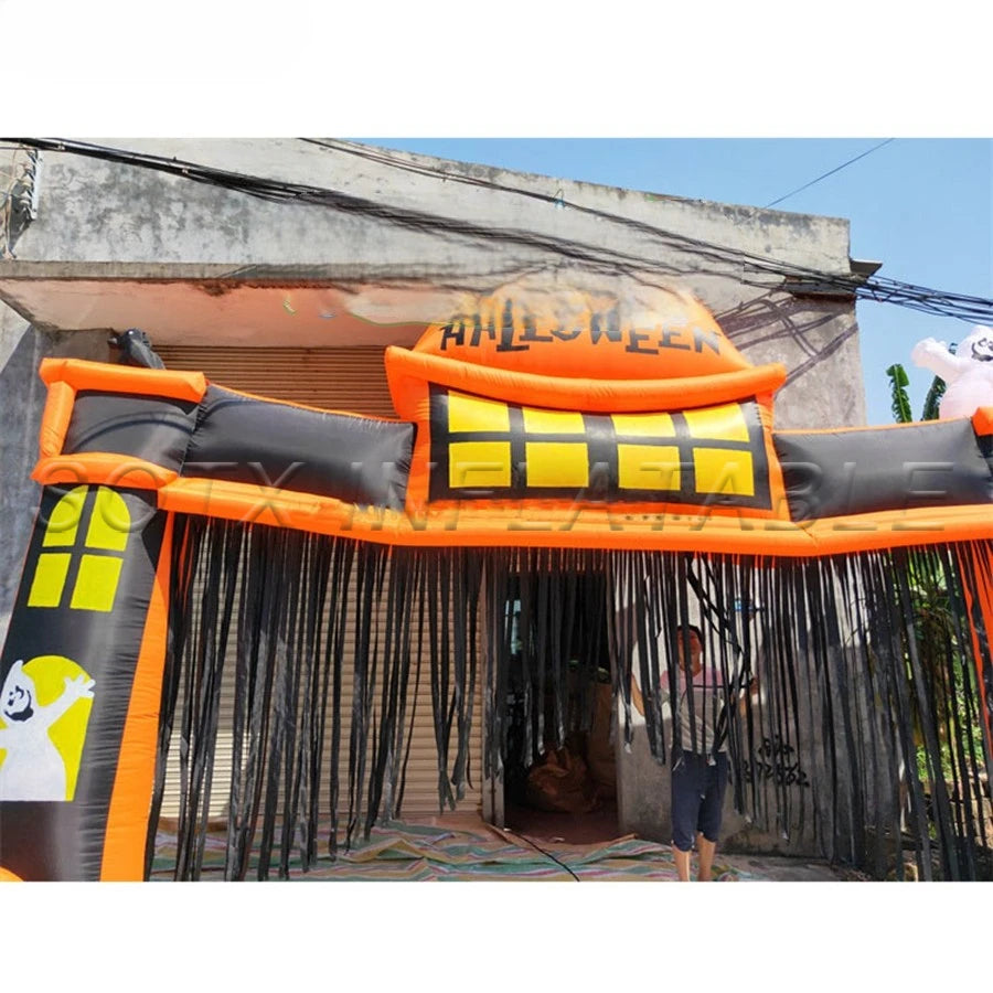 Celebration Made By 8mLX4.2mH Horror Halloween Inflatable Arch For Holiday Decor Halloween Carnival
