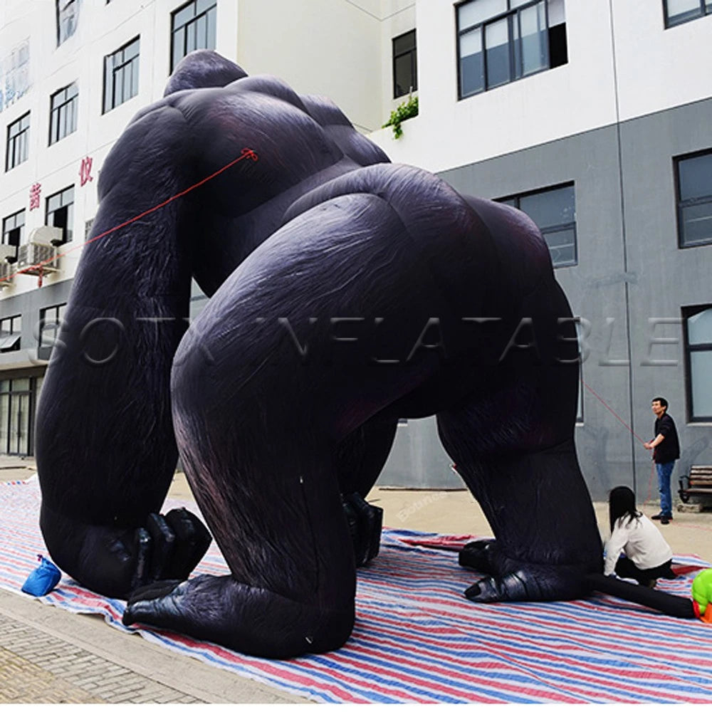 Gorilla For FestivalOutdoor Event Giant Black Gorilla Inflatable Customized 6m High Huge Inflatable