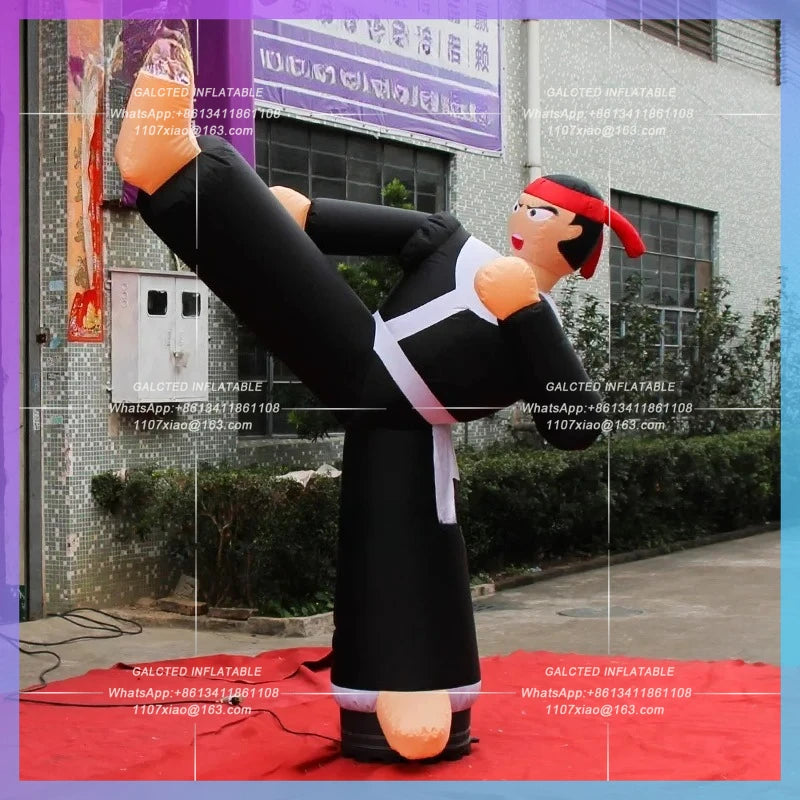Inflatable Taekwondo Sports Character Blow Inflatable Toys 3m High  Up Kung Fu Academy Boy For Advertising Decoration Toy-BG-C00
