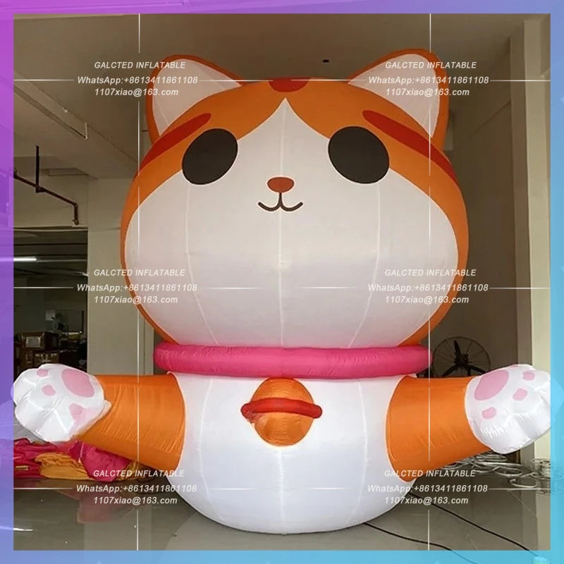 Orange Cat model hugs Inflatable cartoon Bell half-length Cat Healing Mall Pet Festival photogenic props