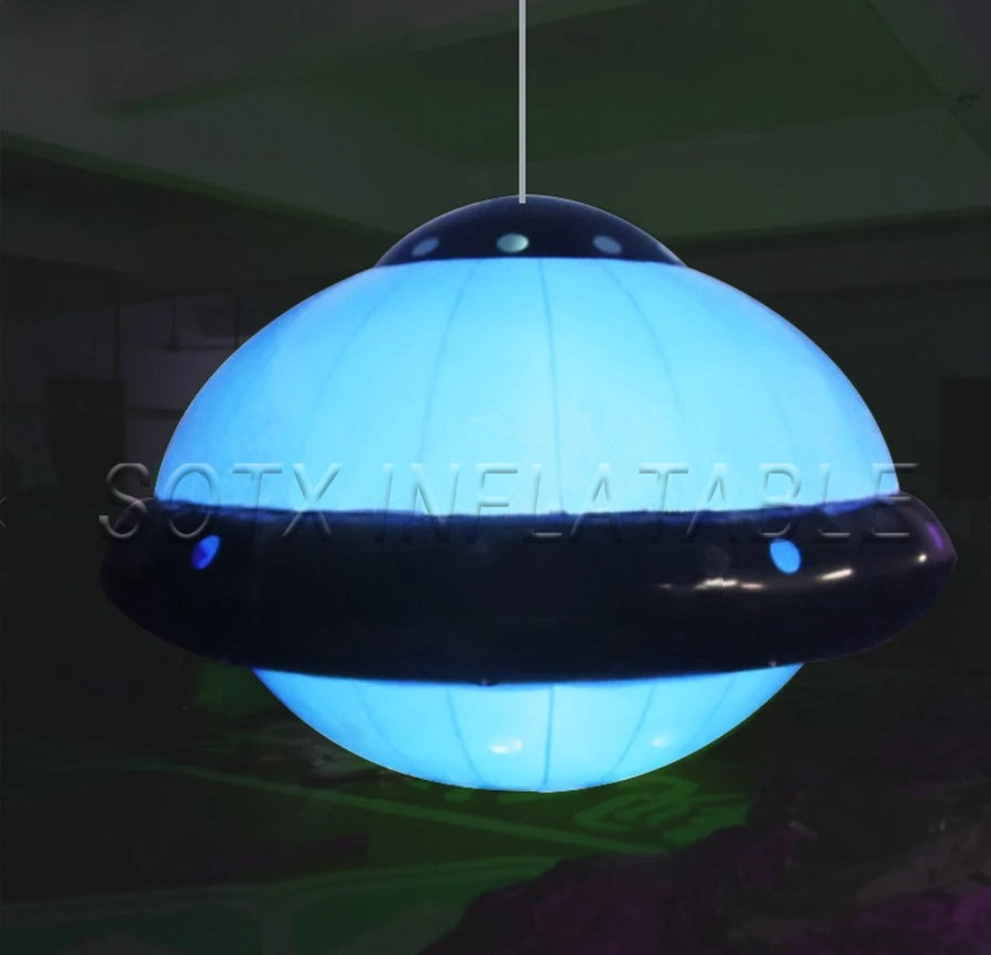 Event Library Decoration Brand New Portable Lighting Inflatable UFO Replica With Led Lights For School