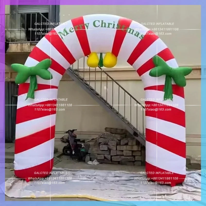 inflatable arch santa claus stick Merry christmas  red door for new year decoration