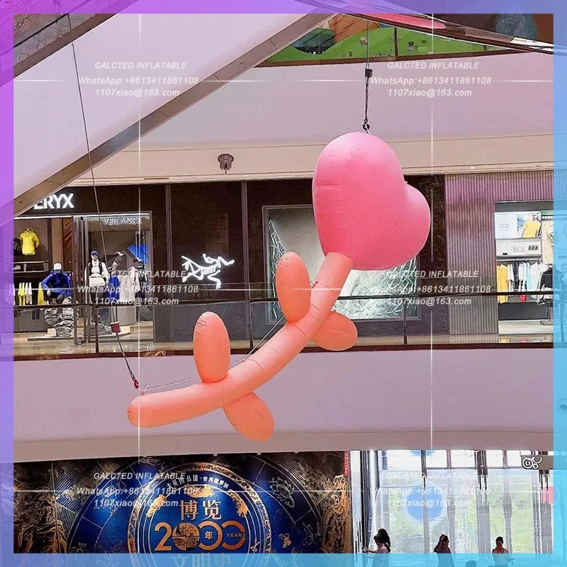 shopping mall atrium hanging creative Inflatable cartoon heart flower shoes air model  personality fantasy event planning
