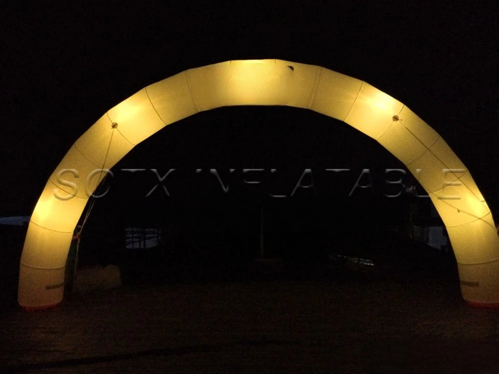lightingfor night run LED color changing tube curved inflatable start finish line archway with