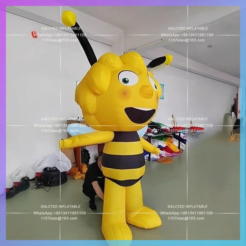 inflatable bee continue power Led lighting cartoon  hardworking bee flying insect animal zoo theme flower festival decoration