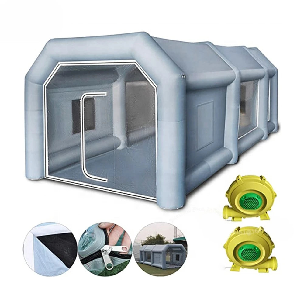 Cabin With 2 Blowers Multicolors Blow Up 26x13x10ft Inflatable Spray Paint Booth Tent For Car Truck Portable