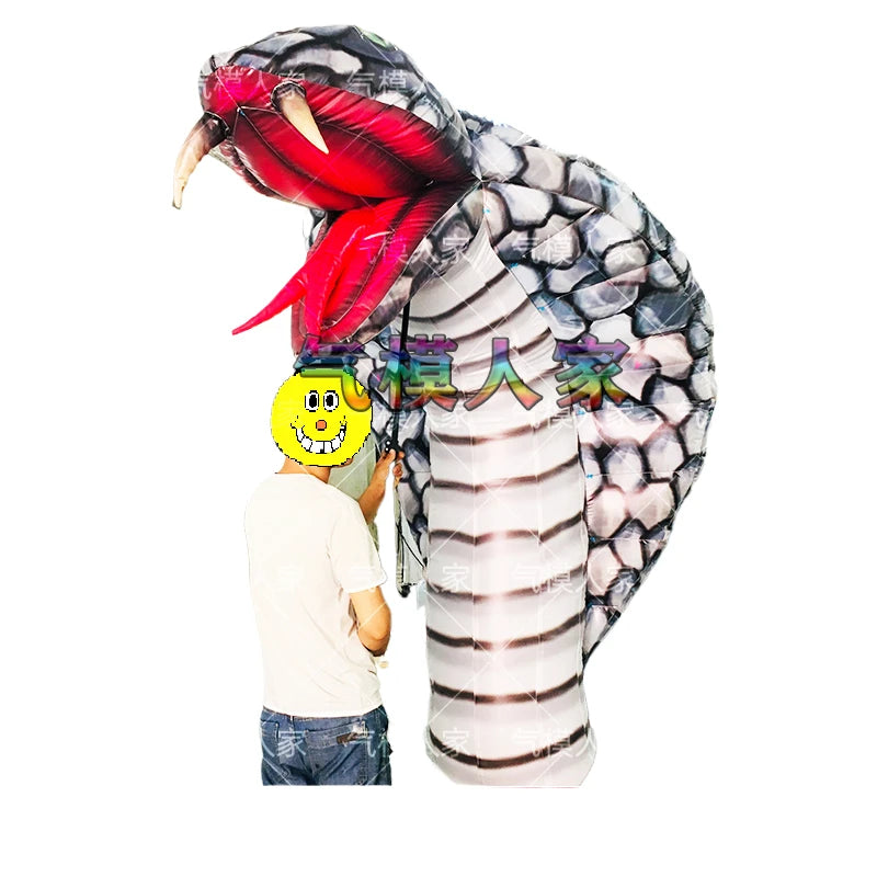 Giant Inflatable Cobra Snake - Perfect for Halloween Decorations, Bar Props, and Festival Displays