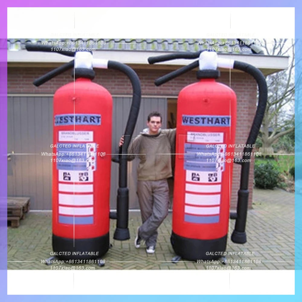 inflatable fire extinguisher giant simulation model  with custom prints for propaganda