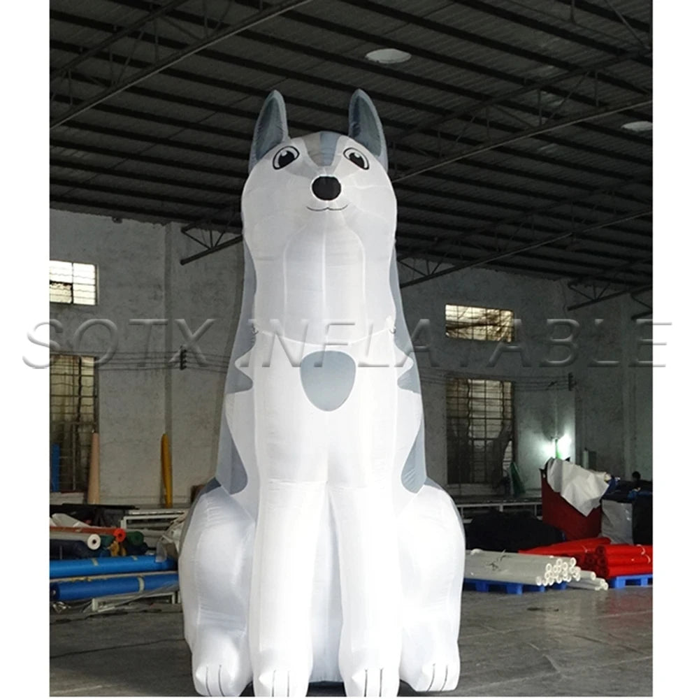 with blower Inflatable Husky Dog Professional Supplier Christmas Balloon Dog Christmas Inflatable Decorations for advertising