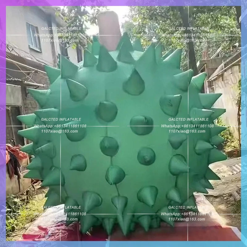Inflatable Durian Fruit Balloon Factory Complete Giant Durian with Air Blower for Store Promotion