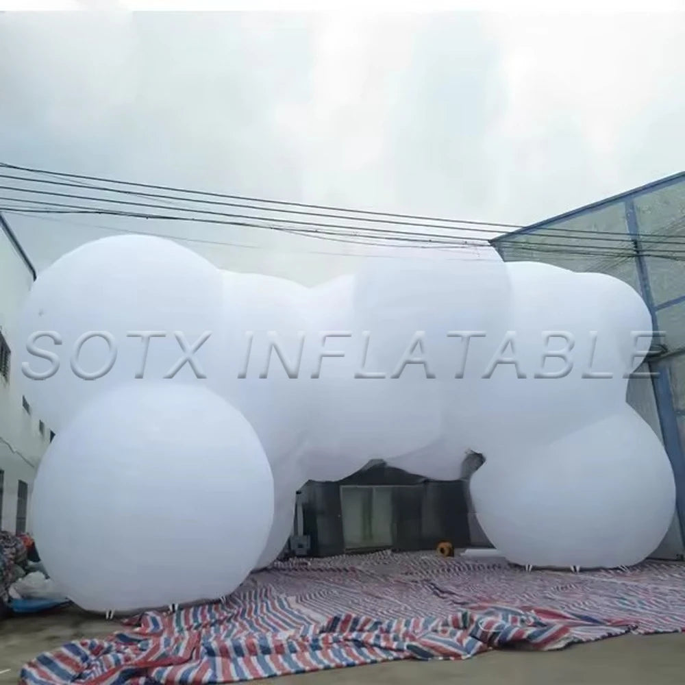 Cloud Art Exhibition Custom Inflatable Cloud Balloon Decoration For Ceiling Giant 8m 10m Inflatable