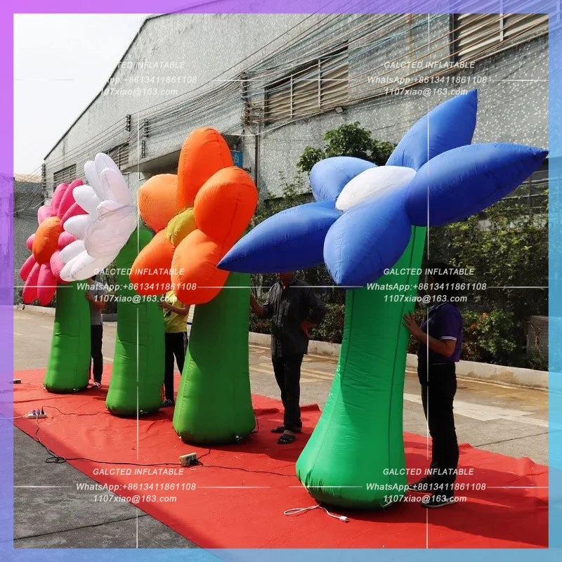 Inflatable Flower Model Balloon Commercial Inflatable 2.5 Meters Tall With LED Lighting For Party Games Decoration-Toys