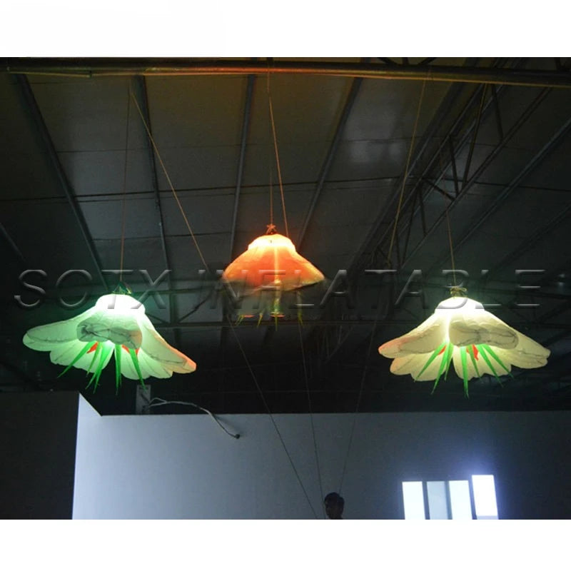 stage with free shipping Wholesale inflatable hanging led flower diamater 1m(3.3ft) changeable led light for wedding