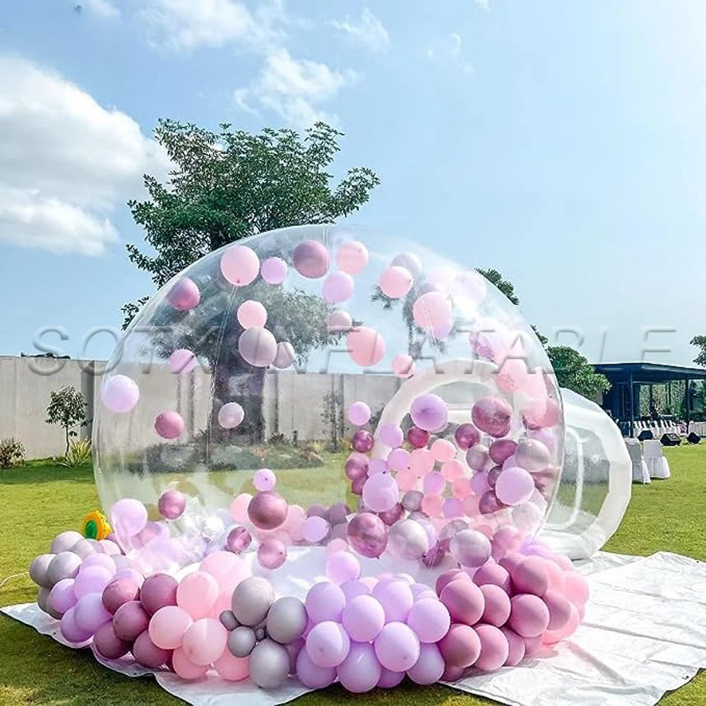 Garden Tent 3mdia Transparent Inflatable Bubble Tent 100% Pvc Tent Bubble House With Blower For Party Wedding Clear Dome Balloon
