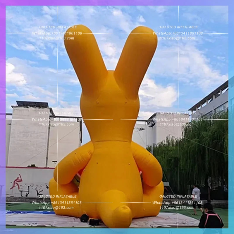 eat watermelons Meituan Inflatable Yellow Kangaroos sit and corporate mascot company event lights set up props