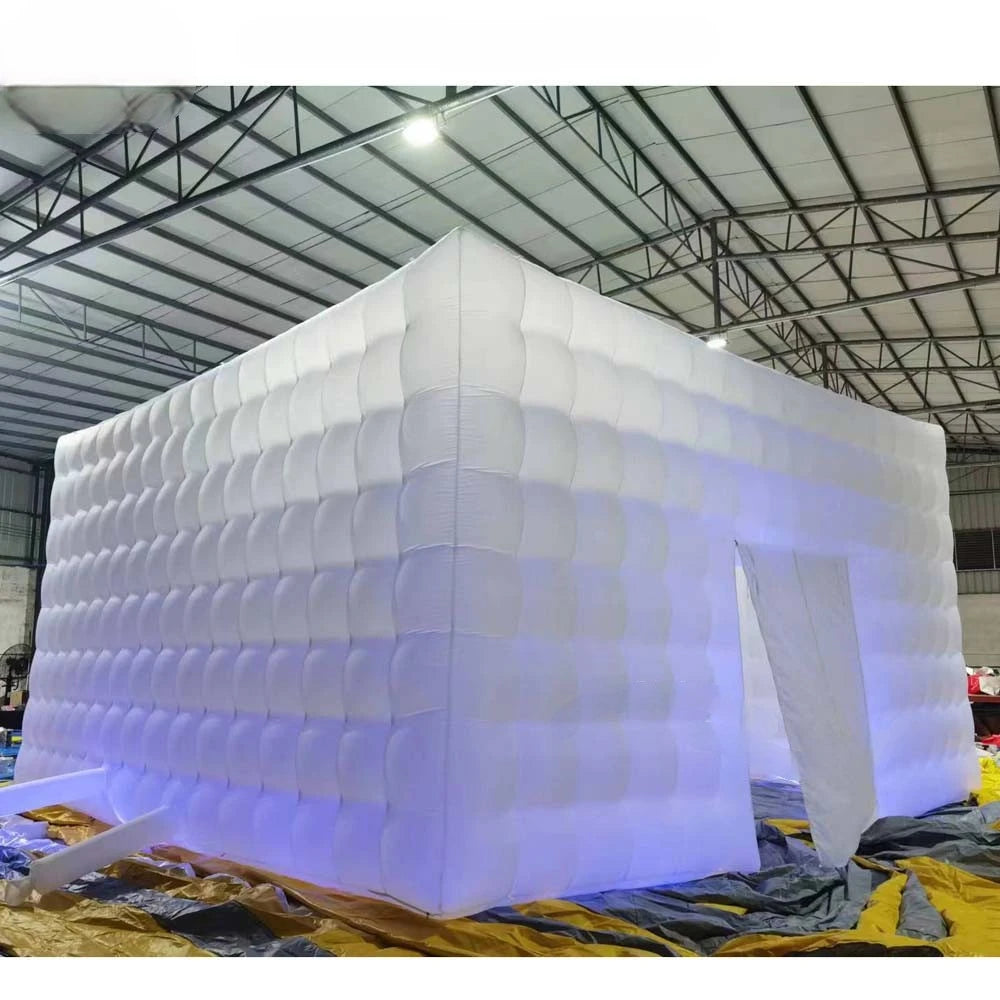 Show Room Outdoor Blow Up Lighted Large Inflatable Cube Wedding Party Tent Event Inflatable Nightclub Tent With Blower 10m