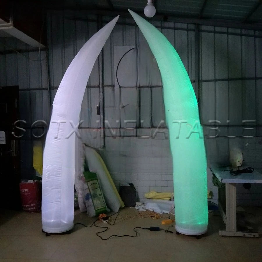 for Wedding 2 pcs Factory Directly 2.5 m H Inflatable Decoration Air Cone,illuminating ivory pillars