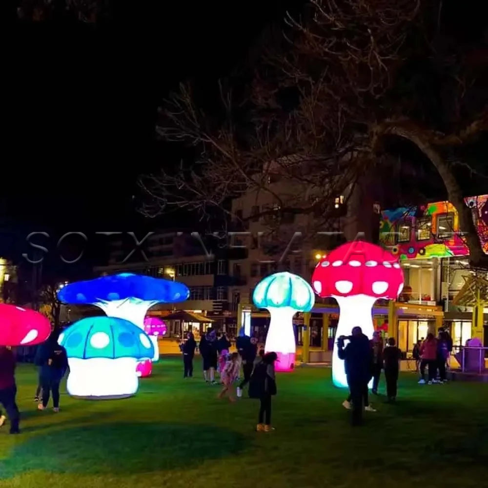 Themed Activities Vivid Giant Inflatable Mushroom With Led Lights Party Supply Led Flowers Decoration For Alice In Wonderland