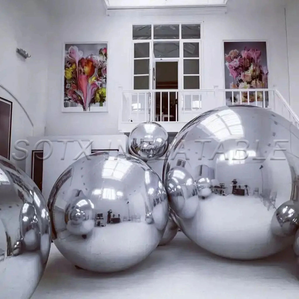 Mirror Spheres Dazzling Silvery Inflatable Mirror Ball Giant Outdoor For Disco Party Decoration 0.5&1meter Inflatable