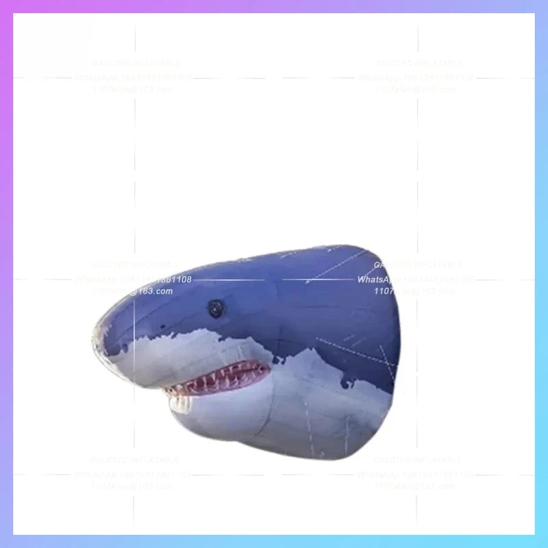 marine theme park marine creatures shark Inflatable cartoon simulated shark head air model whale facade climbing decoration