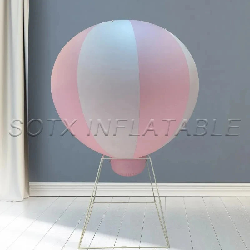 Birthday Party Decor 3/5ft Large Inflatable Hot Air Balloon PVC Inflatable Strips Balloon with Frame for Advertising Event