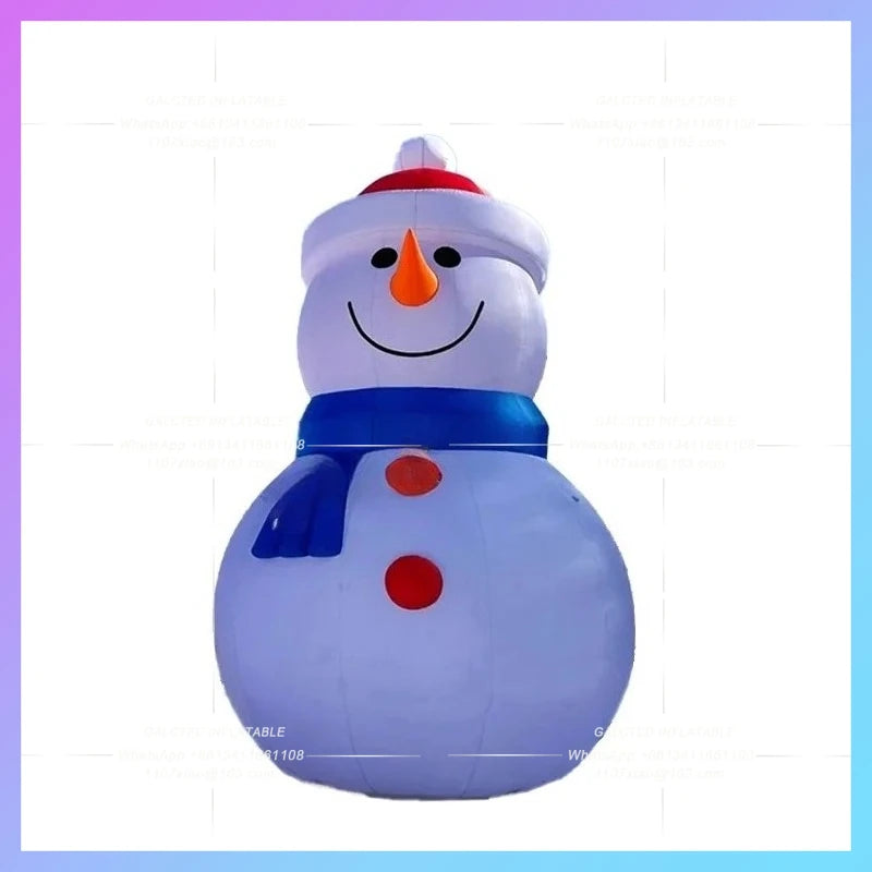 inflatable snowman christmas outdoor blue scarf red hat decoration festival activity giant snowmans