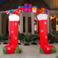 Ornaments Made By 2022 New Year Christmas Stocking Inflatable Arch Entrance Archway With Gift Bag For Xmas Coutryard