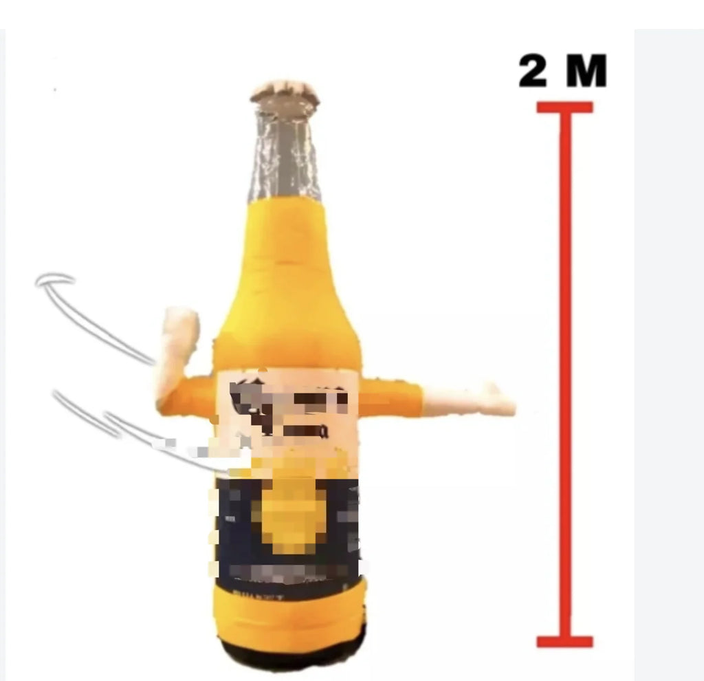 custom order 2m H Advertising Inflatable Bottle with moving hands and build-in light air blower